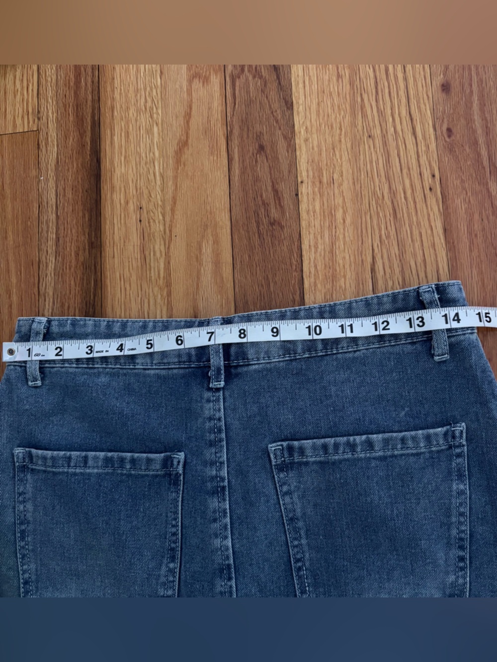Women's Maxi Skirt in Washed Blue Gray - Soft Everyday Denim Style Front Slit - Picture 8 of 8